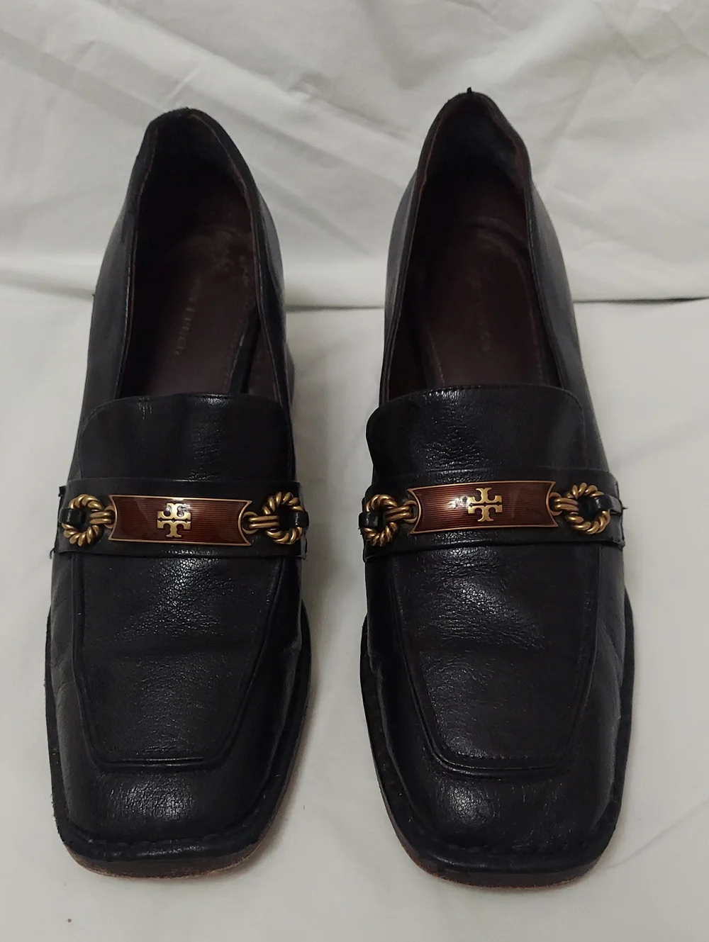 Tory Burch Perrine Black Leather Bit Loafers Womens 10 MSRP $399